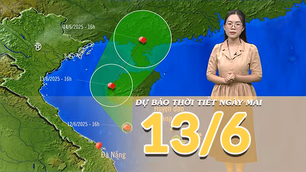 [Video] Dự báo thời tiết đêm nay và ngày mai 13/6/2025: Hoàn lưu bão số 1 gây mưa lớn ở Trung Bộ