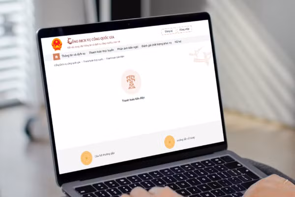 Thanh toán tiền điện trên Cổng dịch vụ công quốc gia.