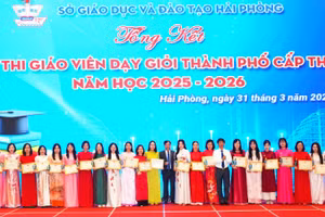 Sở Giáo dục và Đào tạo thành phố Hải Phòng công nhận 1.077 giáo viên dạy giỏi thành phố cấp trung học cơ sở năm học 2025-2026.