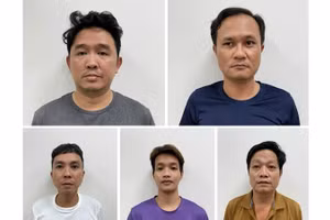 Một số đối tượng bị bắt giữ. (Ảnh: Công an Hải Phòng).