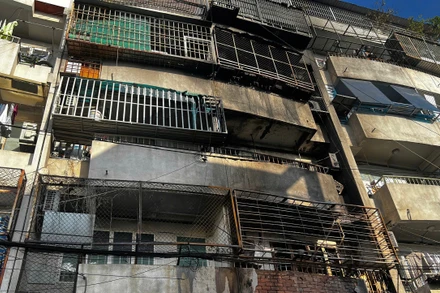 Hiện trường vụ cháy làm 8 người thiệt mạng tại cư xá Độc Lập, phường Phú Thọ Hòa.