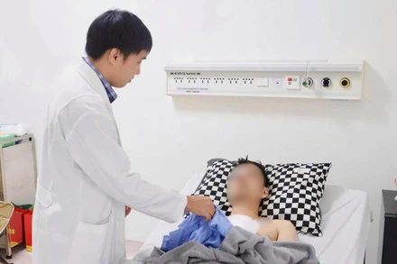 Bệnh nhân T. hồi phục sau phẫu thuật.