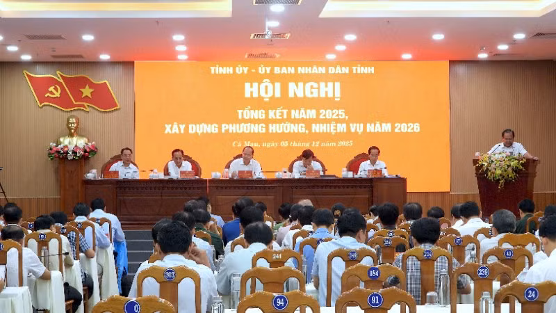 Quang cảnh Hội nghị tổng kết tại Cà Mau.