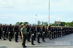 Lễ ra quân diễn ra trong không khí trang nghiêm.