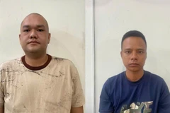 Các đối tượng Tùng và Trường tại cơ quan Công an.