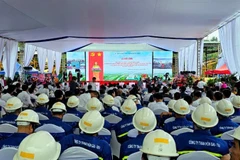Quang cảnh Lễ khởi công dự án khai thác hầm lò phần mở rộng Hà Ráng.