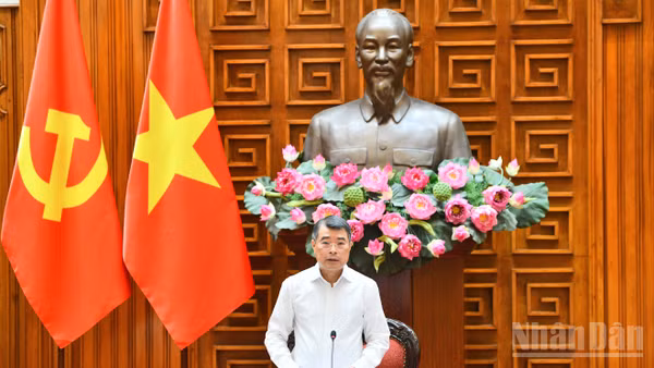 Thủ tướng Chính phủ Lê Minh Hưng chủ trì Phiên họp thứ nhất Ban Chỉ đạo Trung ương thực hiện các Chương trình mục tiêu quốc gia. (Ảnh: Thanh Giang)