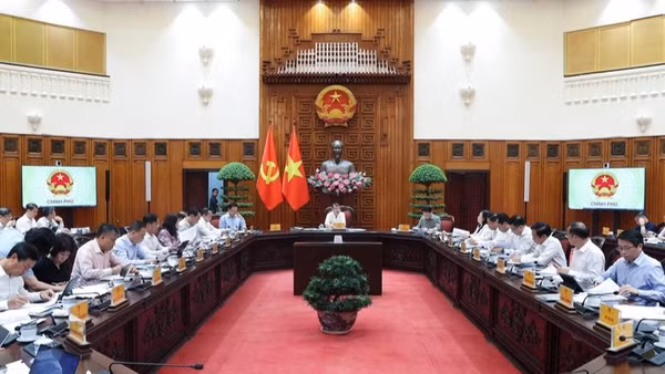Thủ tướng Chính phủ Lê Minh Hưng chủ trì cuộc làm việc. (Ảnh: VGP/Nhật Bắc)