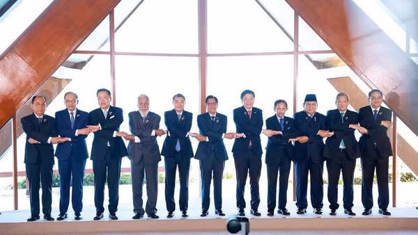 Thủ tướng Chính phủ Lê Minh Hưng và các Trưởng đoàn tham dự Phiên họp hẹp Hội nghị Cấp cao ASEAN lần thứ 48. (Ảnh: VGP/Nhật Bắc)