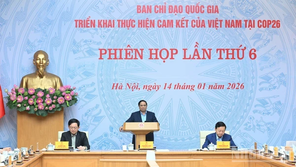 Thủ tướng Chính phủ Phạm Minh Chính chủ trì Phiên họp lần thứ 6 của Ban Chỉ đạo quốc gia triển khai thực hiện cam kết của Việt Nam tại COP26. (Ảnh: TRẦN HẢI)