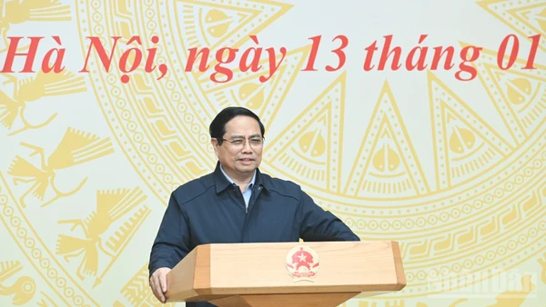 Thủ tướng Chính phủ Phạm Minh Chính chủ trì Phiên họp thứ 5 của Ban Chỉ đạo. (Ảnh: TRẦN HẢI)