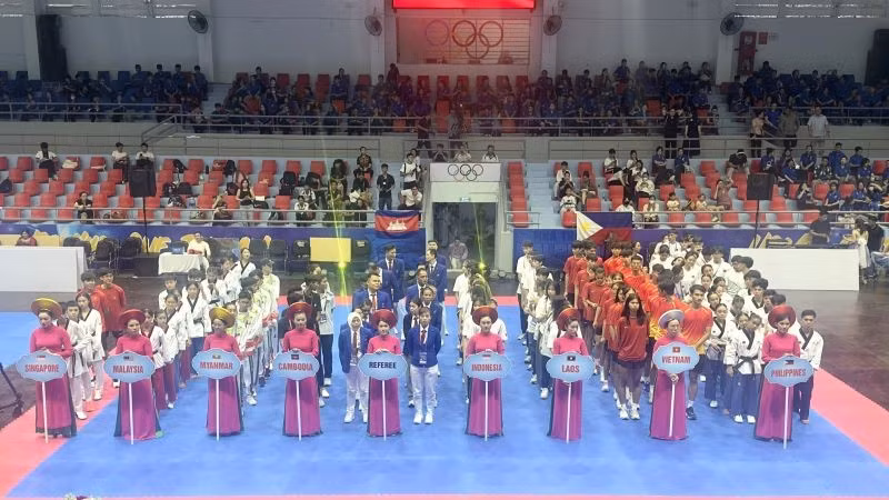 Các đội tham dự Giải Taekwondo Đông Nam Á lần thứ 17 tại Nha Trang, Khánh Hòa.