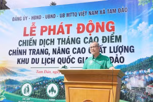 Đồng chí Bí thư Tỉnh uỷ Phú Thọ Phạm Đại Dương phát biểu tại lễ phát động.