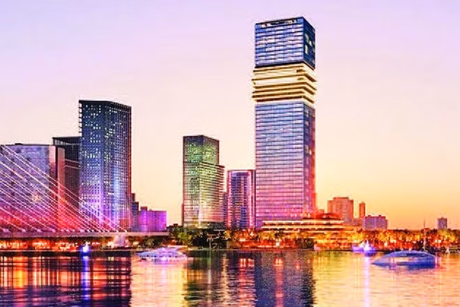 Tòa tháp Trung tâm tài chính quốc tế Saigon Marina tại Thành phố Hồ Chí Minh. (Ảnh: NGUYÊN ANH)