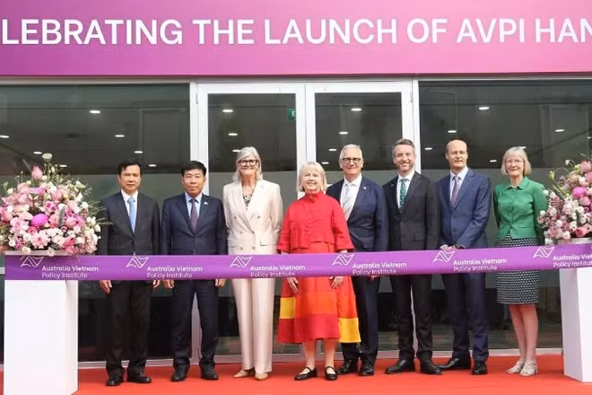 Các đại biểu dự lễ khai trương Văn phòng AVPI tại Hà Nội, đánh dấu mốc mới trong hợp tác Việt Nam-Australia. (Ảnh: Bộ Khoa học và Công nghệ)