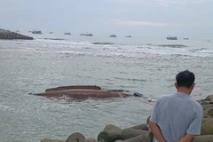 Hiện trường tàu cá bị chìm.