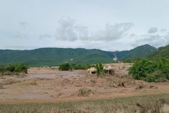 Hiện trường xảy ra tràn nước tại xã Tuy Phong.