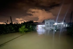 Nhiều nhà bị ngập sâu trong đêm 30/10.