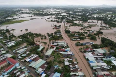 Xã Hồng Sơn có nhiều nhà bị ngập sâu.