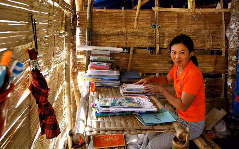 Căn phòng của cô giáo vùng cao Ðiện Biên.