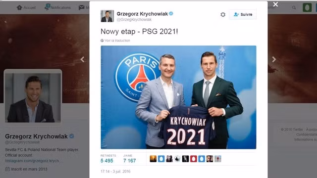 Bức ảnh đang trên tài khoản Twiter của Grzegorz Krychowiak. (Ảnh: Chụp màn hình)