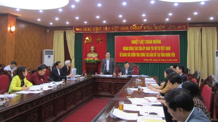 Giám sát, kiểm tra công tác bầu cử tại Hưng Yên