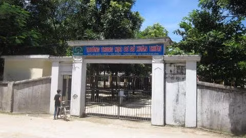 Trường Trung học cơ sở Xuân Thiên, Thọ Xuân, Thanh Hóa - nơi xảy ra vụ việc. 