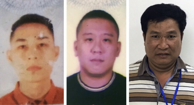 Các bị can từ trái sang: Mai Tiến Dũng, Nguyễn Bảo Trung và Phạm Văn Hiệp.