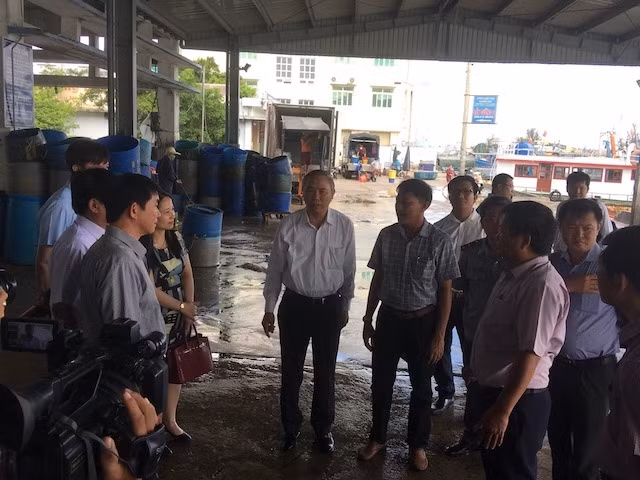 Thứ trưởng Phùng Đức Tiến kiểm tra tại Cảng cá Quy Nhơn