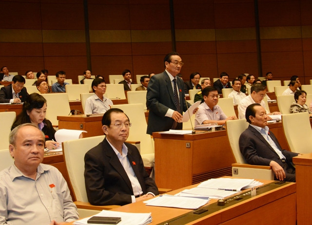 Đại biểu Quốc hội TP Hồ Chí Minh phát biểu ý kiến tại hội trường. Ảnh: DUY LINH