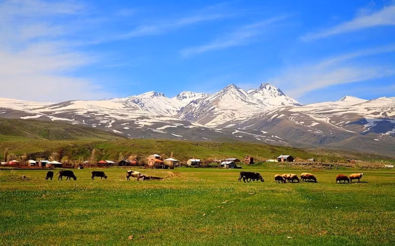 Khung cảnh bình yên chung quanh núi Aragats. (Ảnh: Alexander Mkhitaryan B)