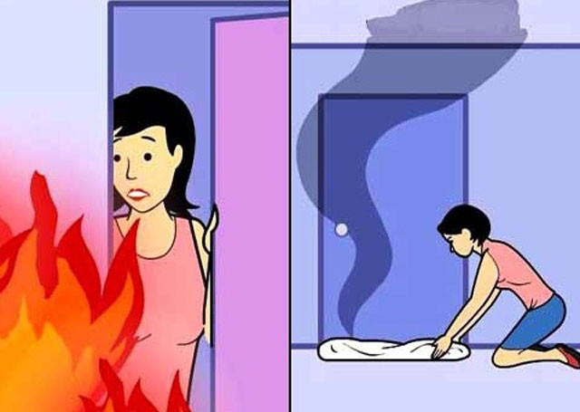 Nếu phải mở cửa hãy kiểm tra nhiệt độ trước khi mở (bằng cách sờ tay vào cửa). Nếu nhiệt độ quá cao, tuyệt đối không được mở.