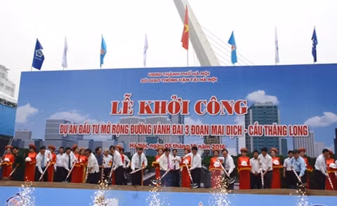 Hà Nội khởi công mở rộng đường vành đai 3 đoạn Mai Dịch - cầu Thăng Long