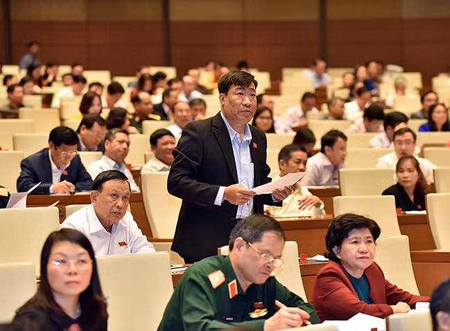 Đại biểu Quốc hội Thạch Phước Bình (Trà Vinh) phát biểu tại phiên thảo luận sáng 14-11.