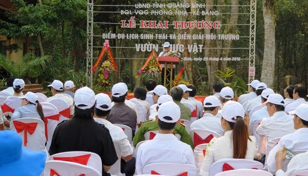 Khai trương điểm du lịch mới trong Vườn quốc gia Phong Nha-Kẻ Bàng.