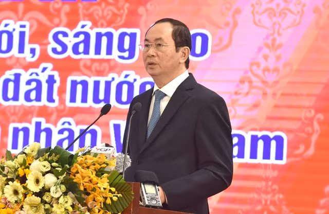 Chủ tịch nước Trần Đại Quang phát biểu chỉ đạo tại lễ phát động. Ảnh: VGP/NHẬT BẮC.