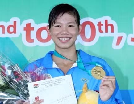 Ánh Viên cứ xuống nước là giành huy chương. Tác giả: MINH PHƯƠNG