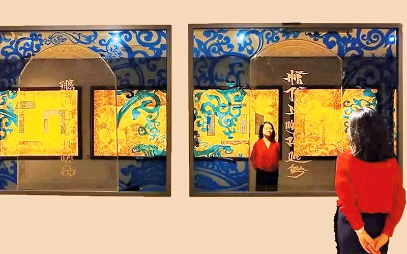 Tác phẩm của Trần Hậu Yên Thế được trưng bày tại đường hầm nhà Quốc hội. Ảnh của Tạp chí Mỹ thuật 