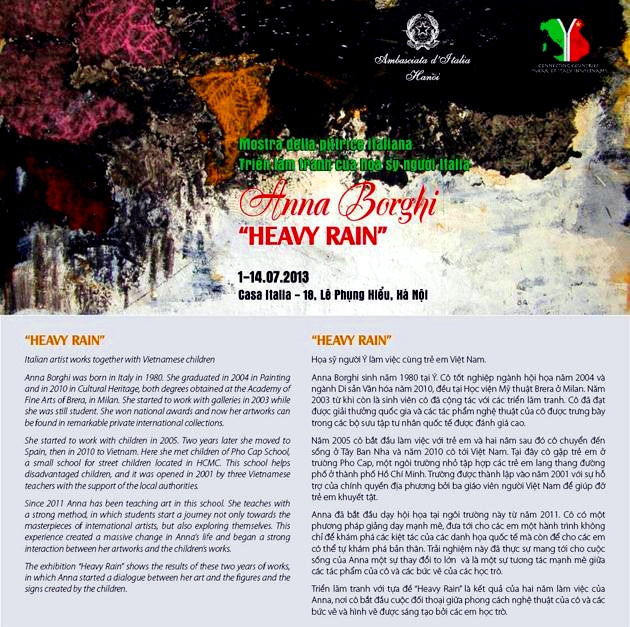 Họa sĩ người Italia Anna Borghi mở triển lãm “Heavy Rain”