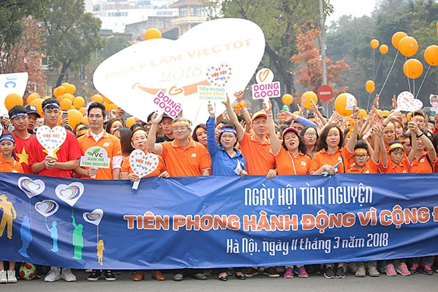Không khí sôi nổi, trẻ trung của Ngày hội trước khi chính thức bắt đầu.