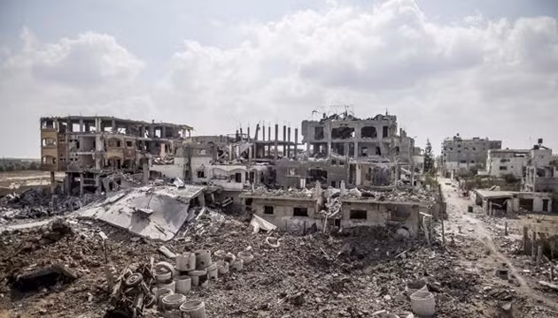 Gaza hoang tàn sau cuộc giao tranh 50 ngày (ảnh: yahoo.news.com)