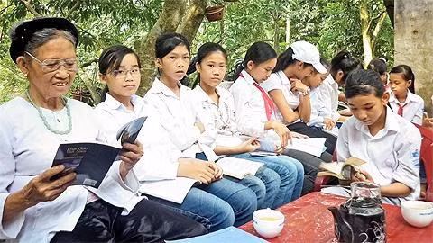 Tại không gian đọc Bương Hạ, thôn Bương Hạ Tây, xã Quỳnh Ngọc, huyện Quỳnh Phụ, tỉnh Thái Bình.