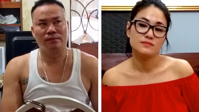 Kiên và Trang bị bắt giữ tại Cơ quan Công an.