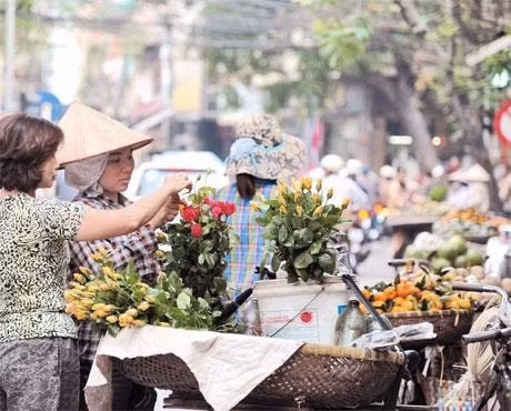 Hàng rong trên đường phố Hà Nội. 