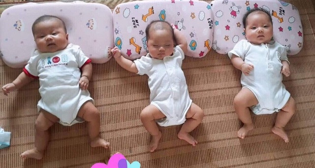 Ba cô con gái kháu khỉnh được "săn" sau 12 năm hiếm muộn. 