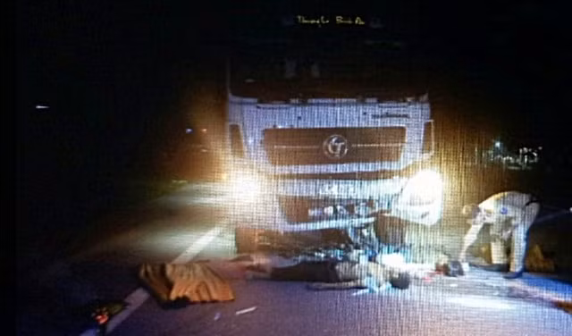 Hiện trường vụ tai nạn.