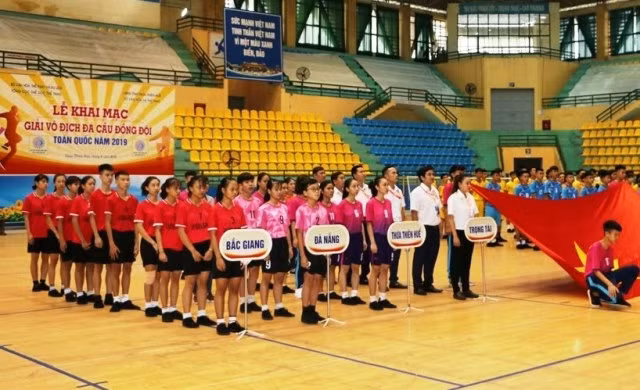Lễ khai mạc Giải vô địch đá cầu đồng đội toàn quốc năm 2019.