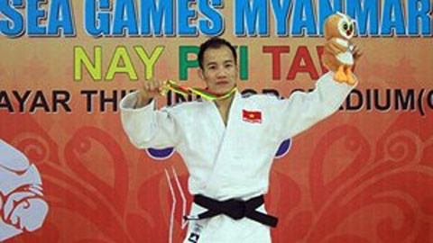 Võ sĩ Judo Hồ Ngân Giang mang về tấm HCV.