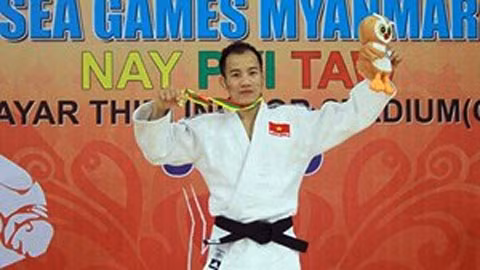 Võ sĩ Judo Hồ Ngân Giang mang về tấm HCV.