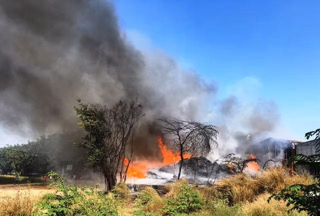 Hiện trường vụ cháy.